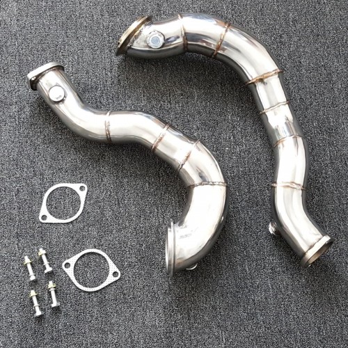 BMW 335Xi E90/E92 N54 Cast Stainless Steel Catless Downpipes 3″ 